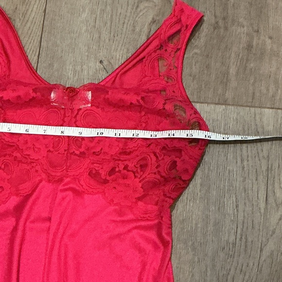 Soft Moments New York Pink Red Vintage Lace Nightgown Lingerie Size Small? - Picture 10 of 11